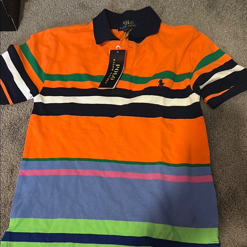 Polo Ralph Lauren Striped Orange Polo Shirt